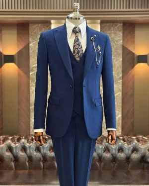 Brabion Abbot Navy Blue Slim Fit Suit - Sophistication Redefined