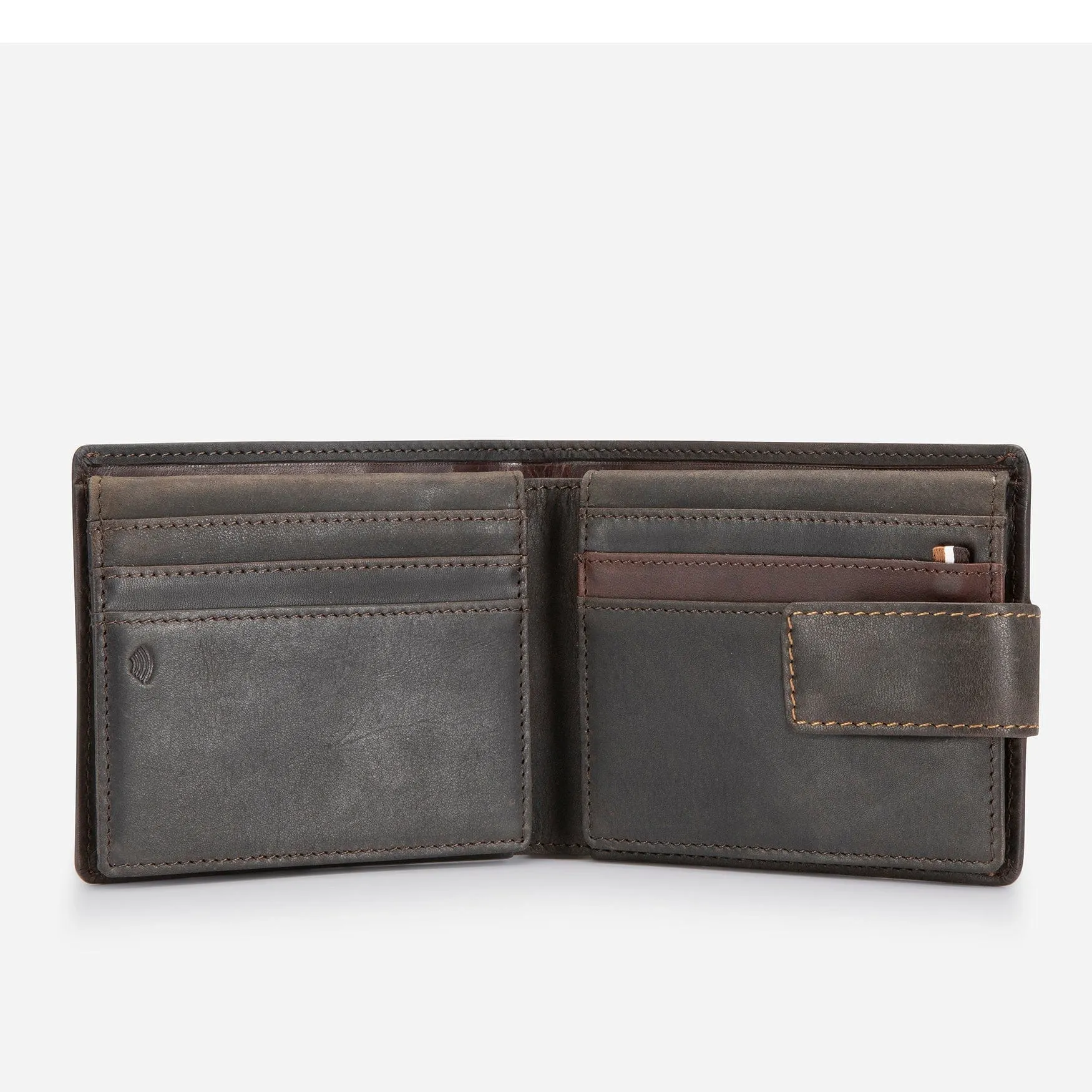 Brando Executive Leather Press Stud Wallet Brown