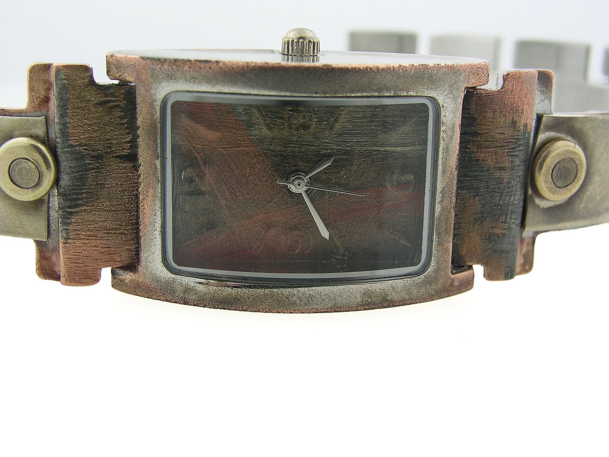 brass & silver Watch, Multicolor Dial