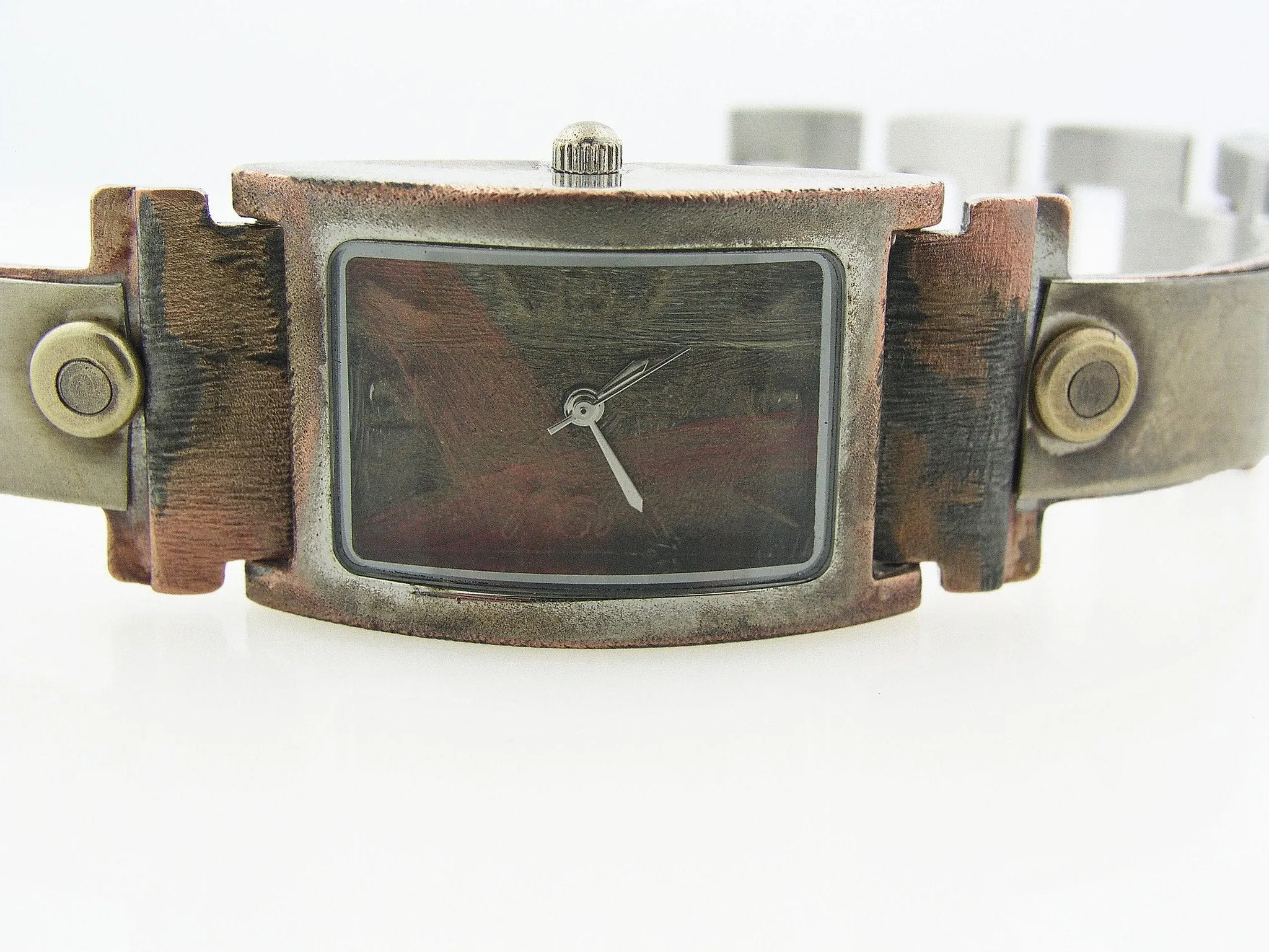 brass & silver Watch, Multicolor Dial