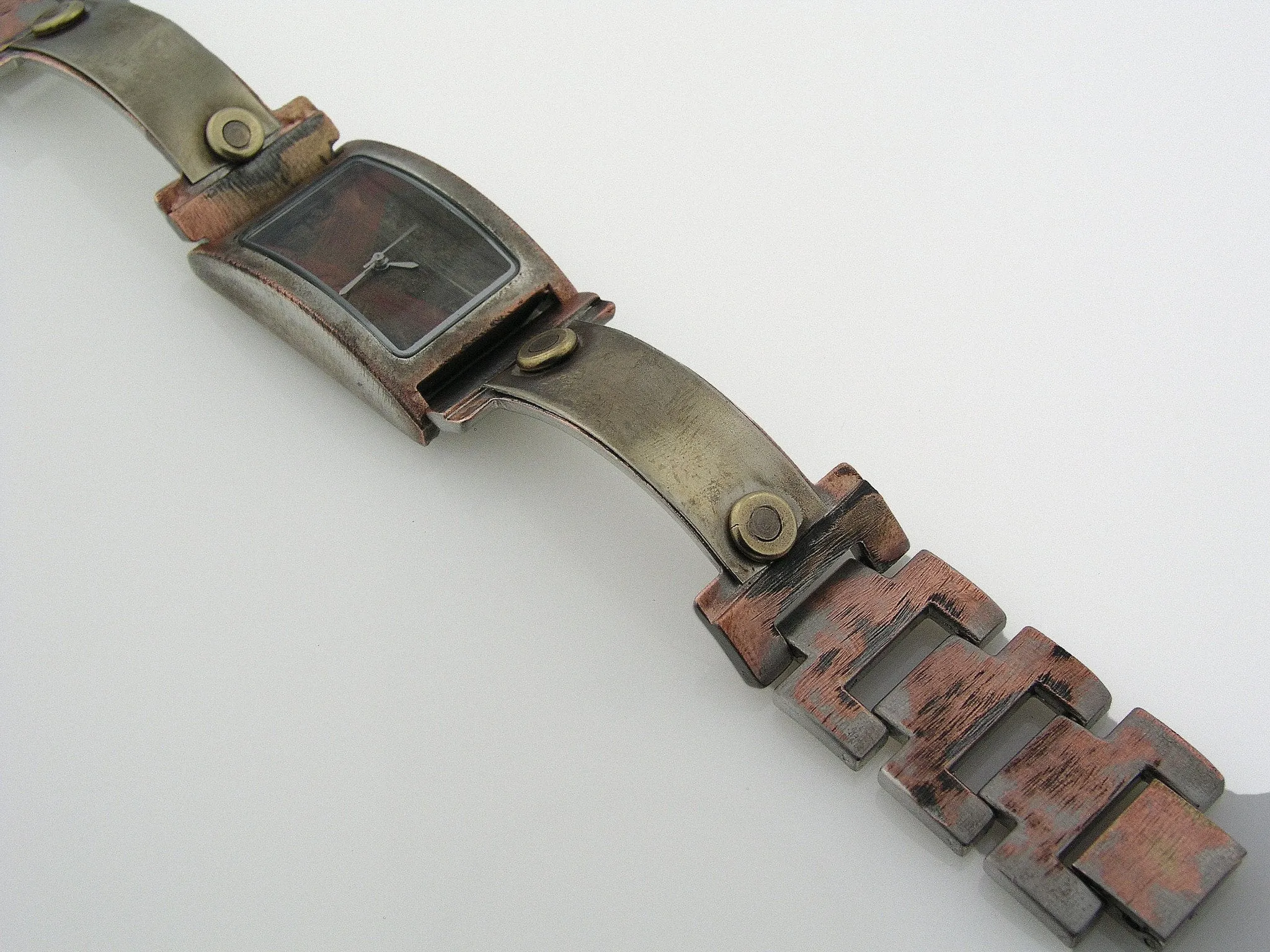 brass & silver Watch, Multicolor Dial