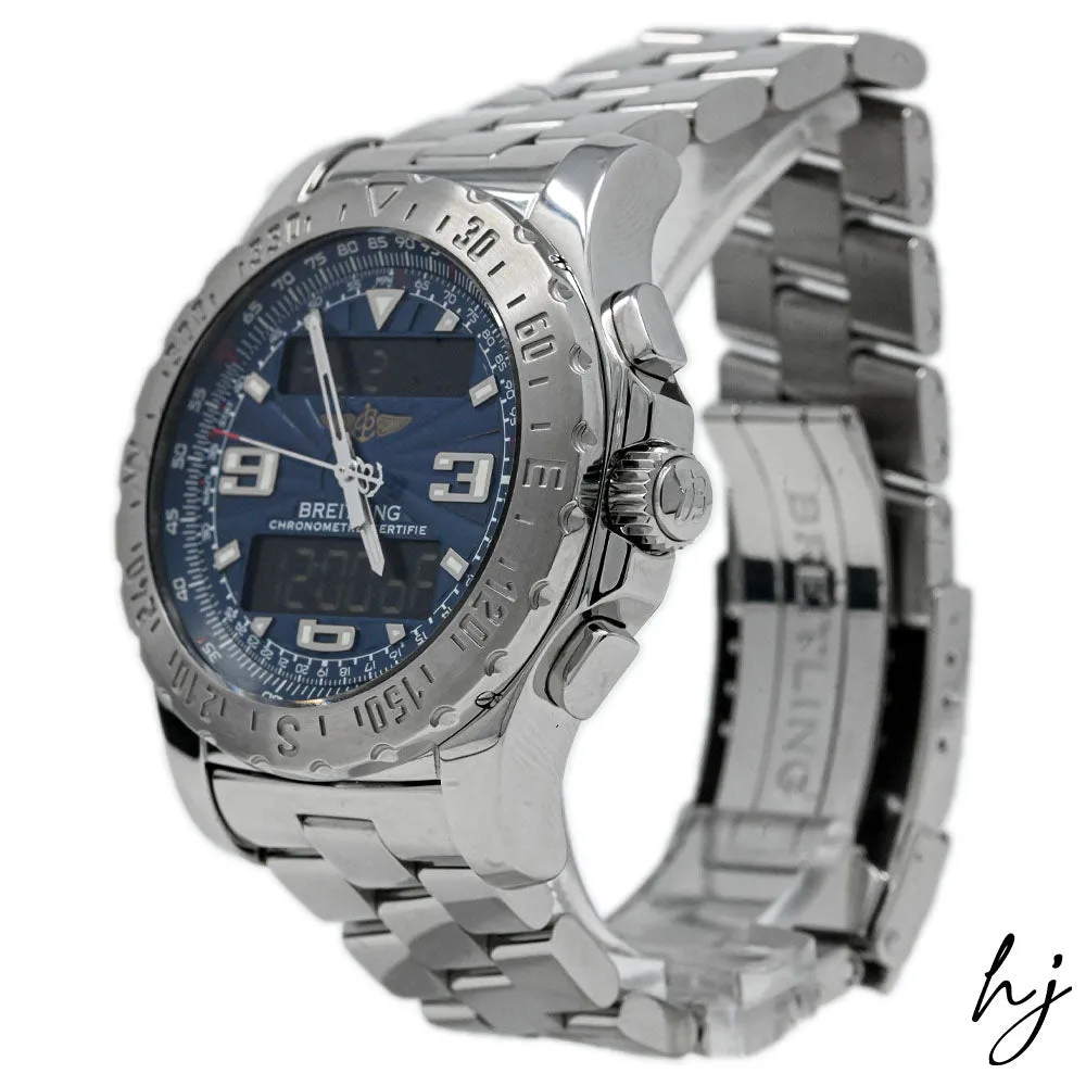 Breitling Men's AirWolf Stainless Steel 43.5mm Blue Digital Dial Watch Reference #: A78363