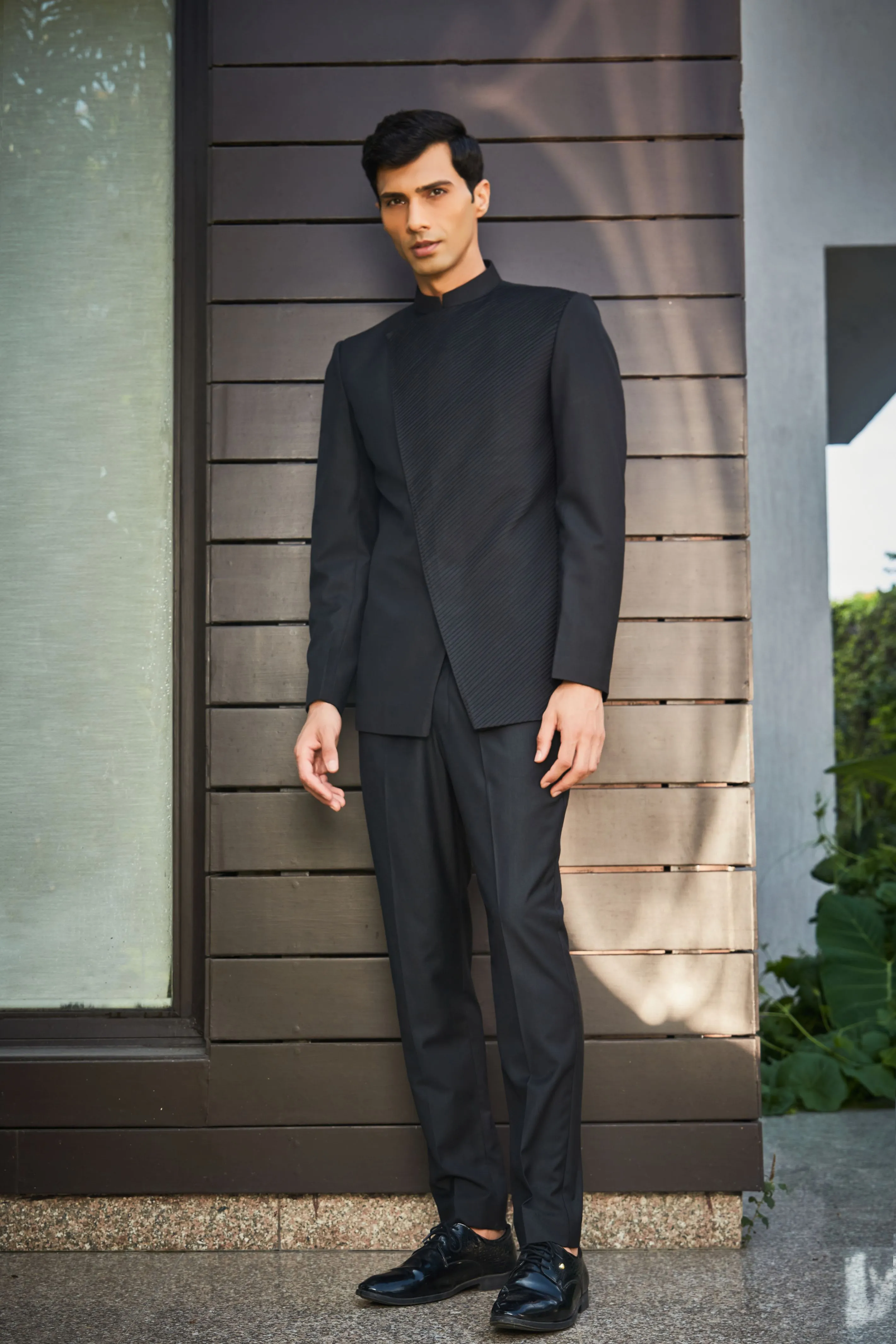 Brice- Black Bandhgala set