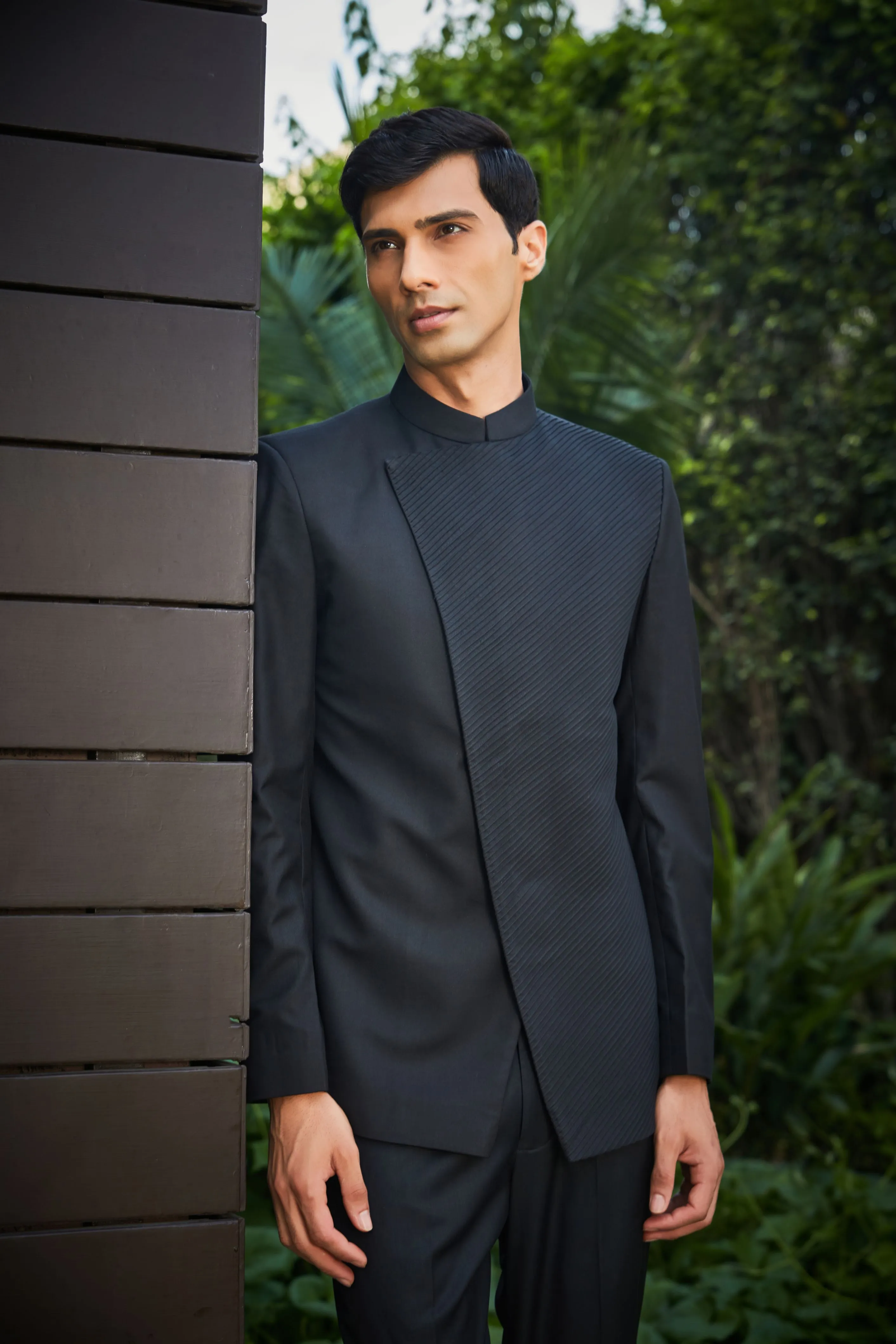 Brice- Black Bandhgala set