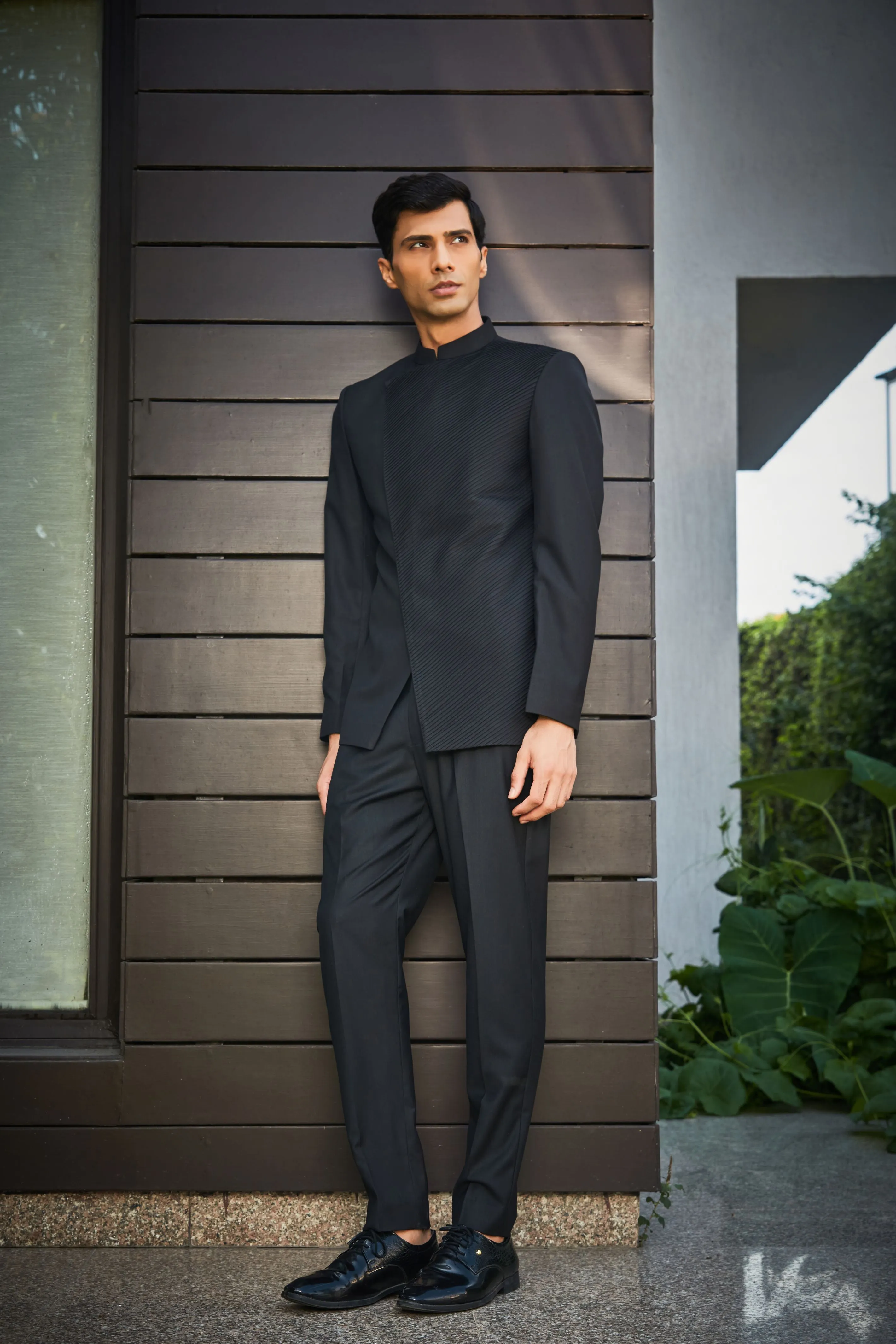 Brice- Black Bandhgala set