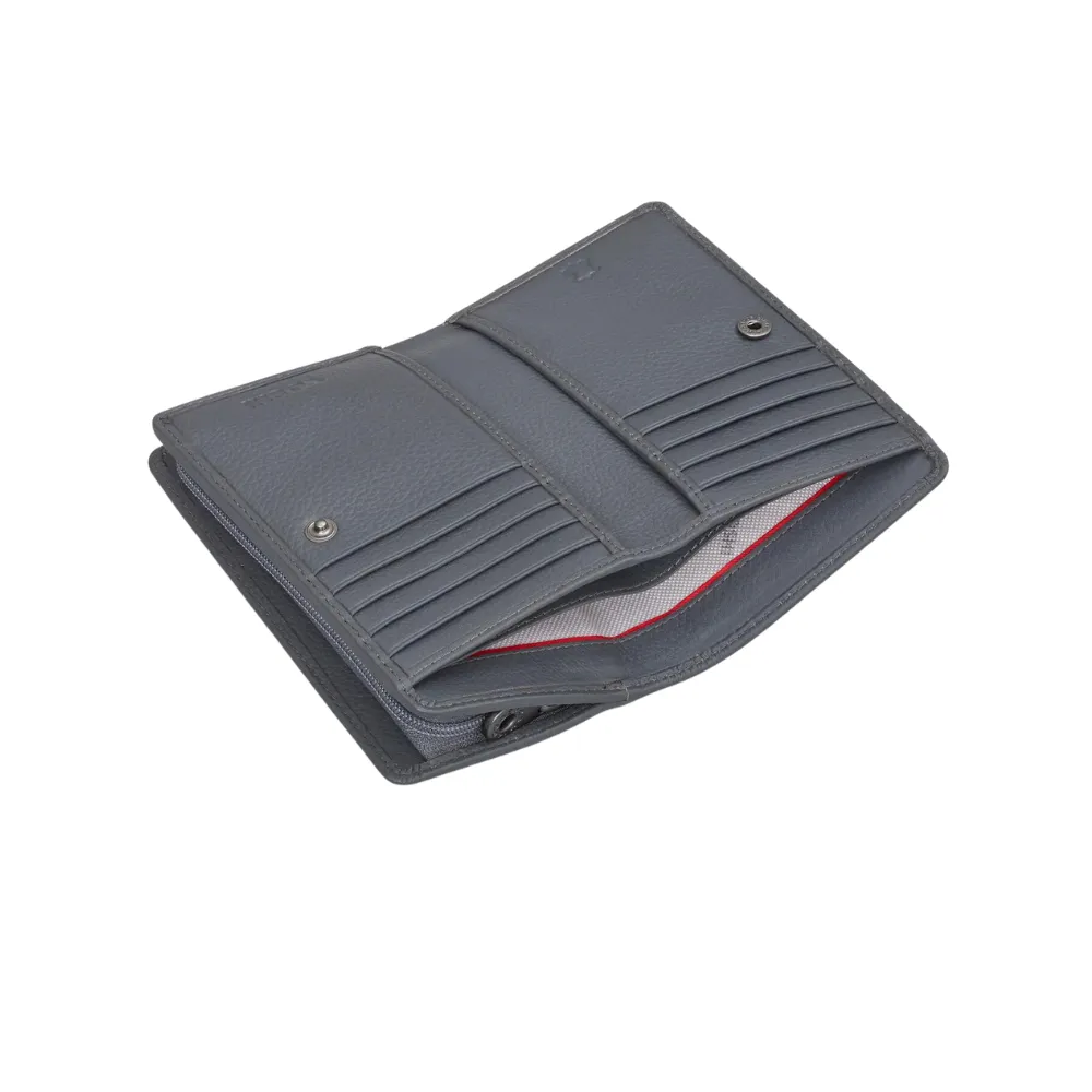 Bronte  Library zip around Grey leather Purse