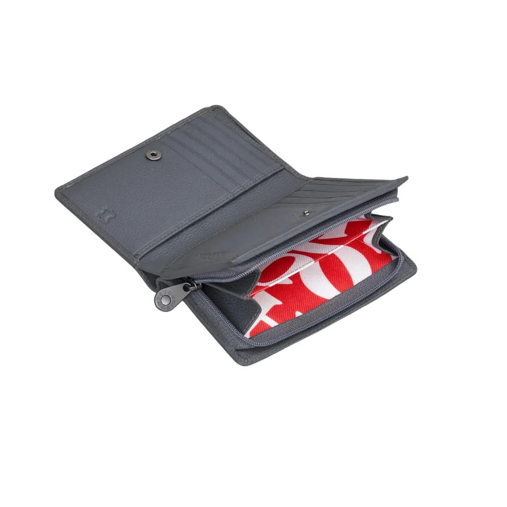 Bronte  Library zip around Grey leather Purse