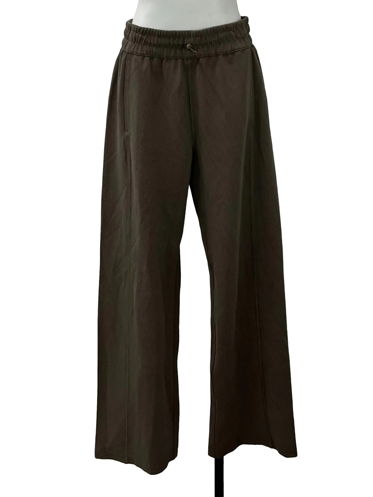 Brown Grey Ribbed Pants