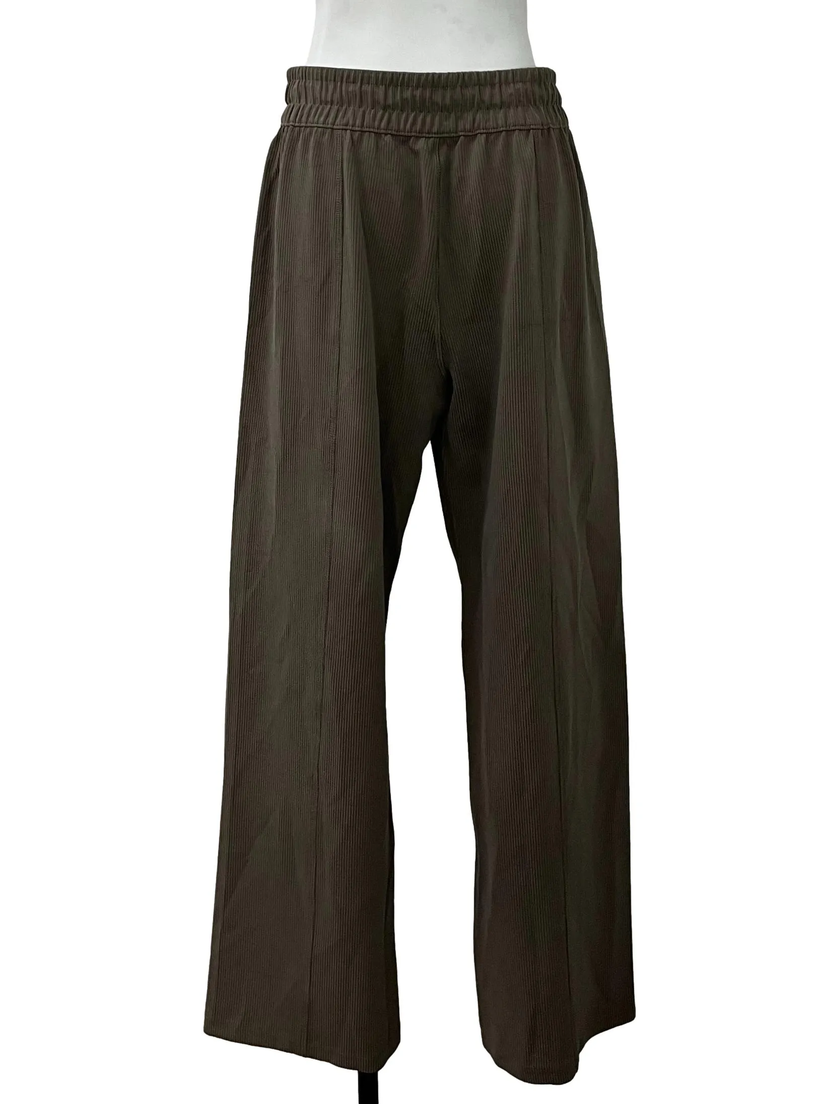 Brown Grey Ribbed Pants