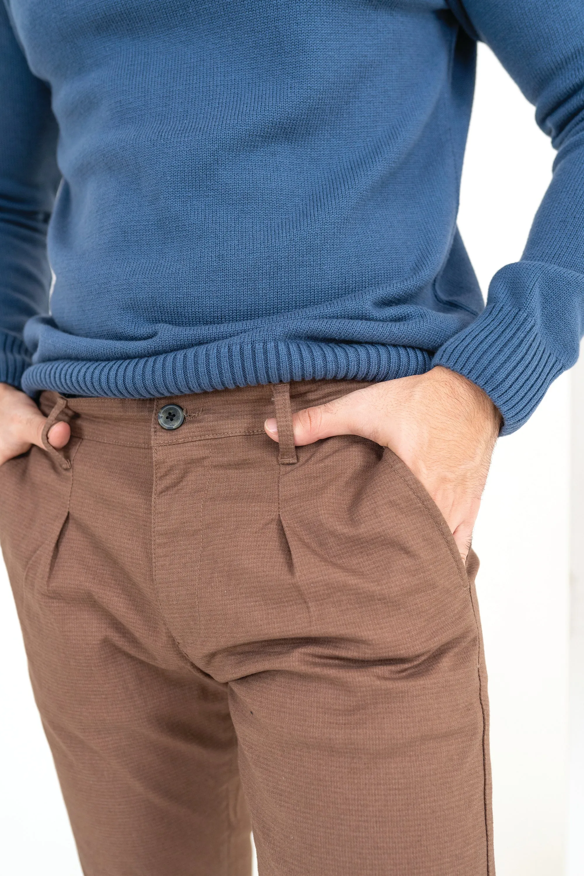 Brown Slim Fit Pants
