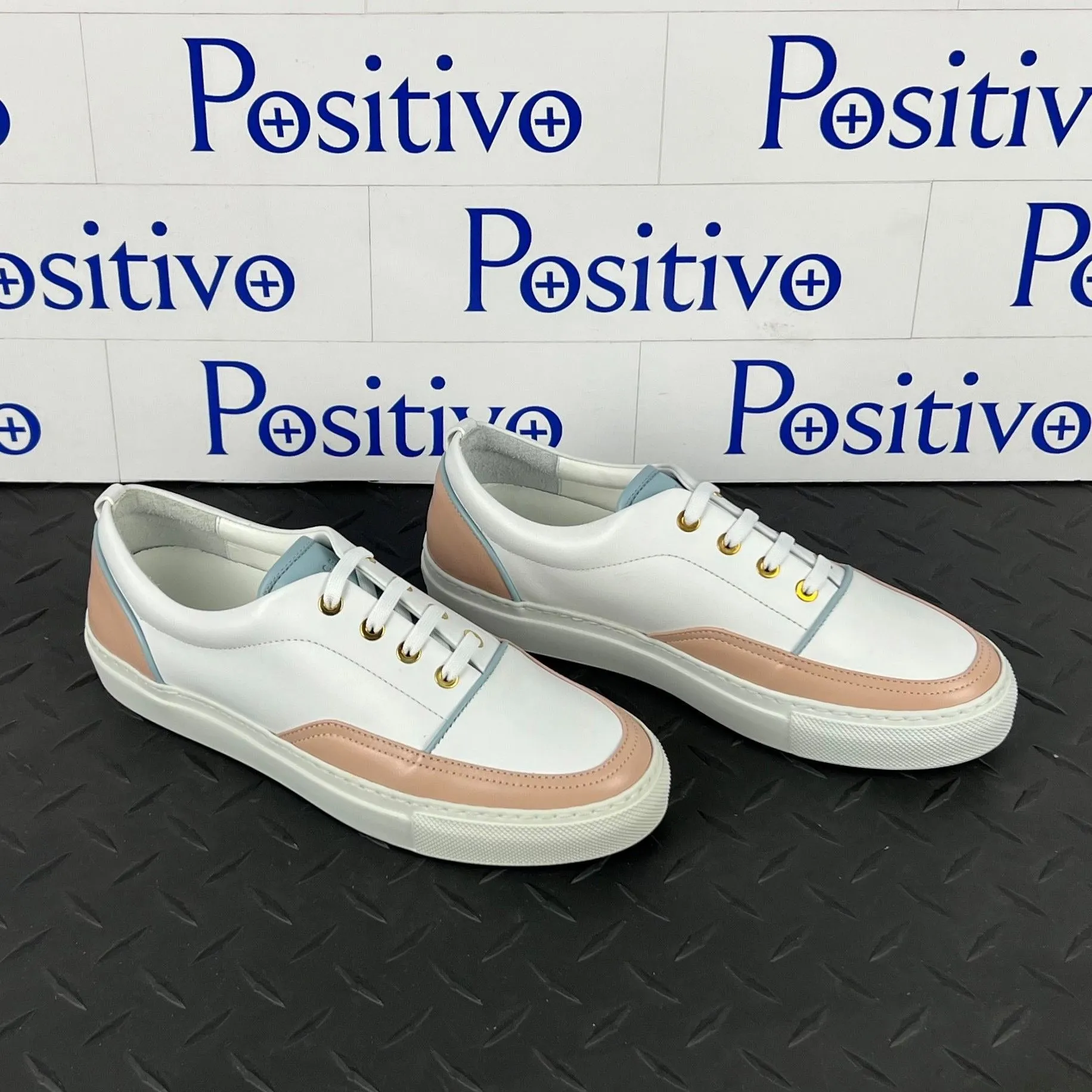 Buscemi Women's Cali White Trio Leather Low top Sneakers SAMPLE