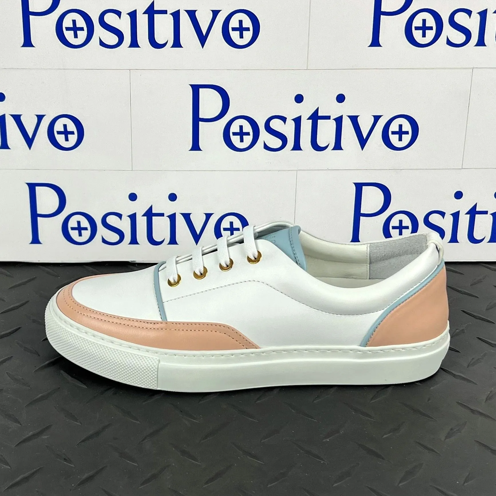 Buscemi Women's Cali White Trio Leather Low top Sneakers SAMPLE