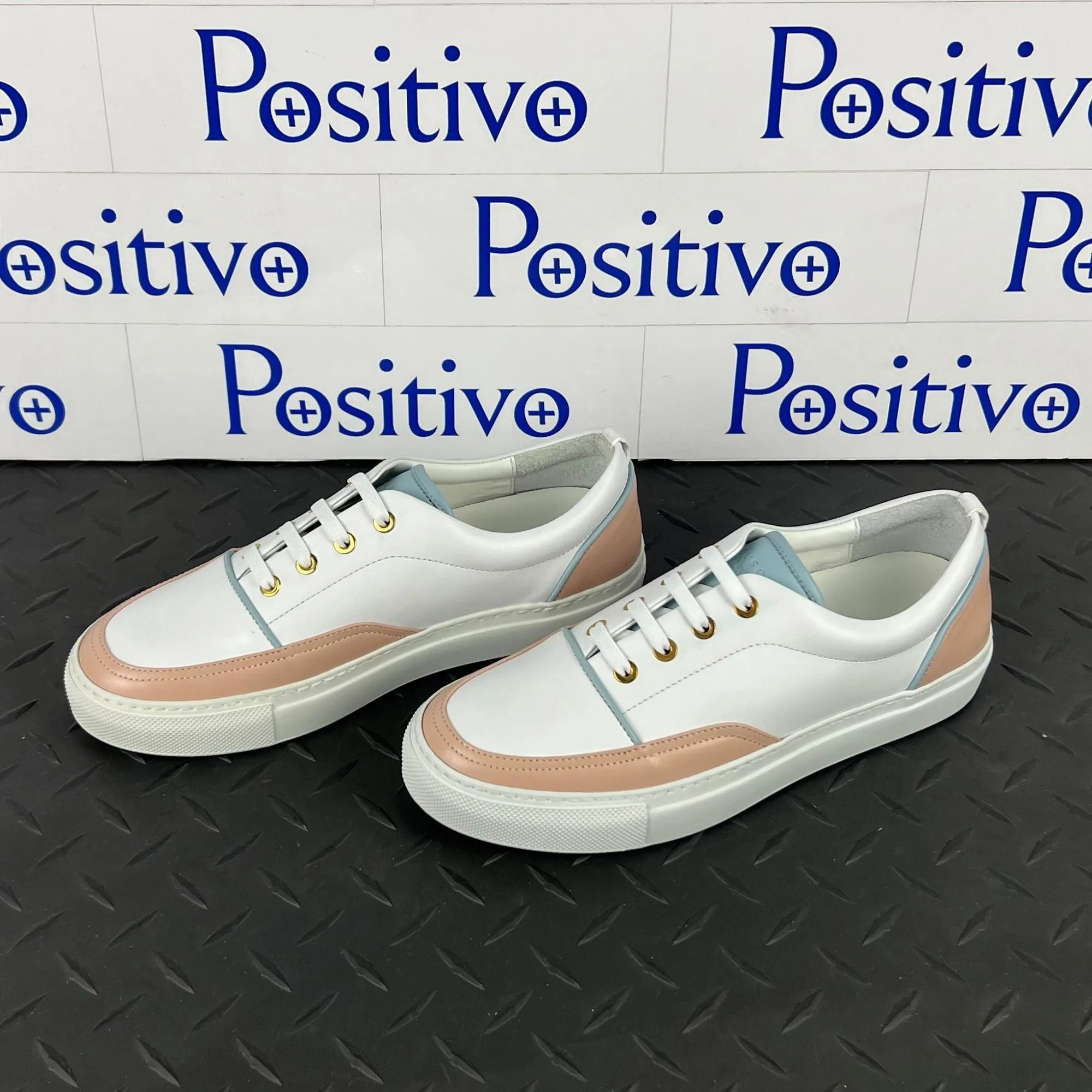 Buscemi Women's Cali White Trio Leather Low top Sneakers SAMPLE