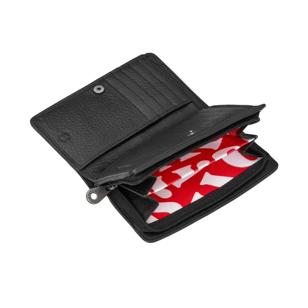 Butterflies Zip Around Black Leather Purse
