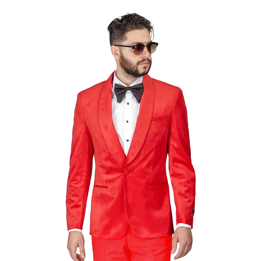 Capucci Velvet Slim Fit Tuxedo Suit