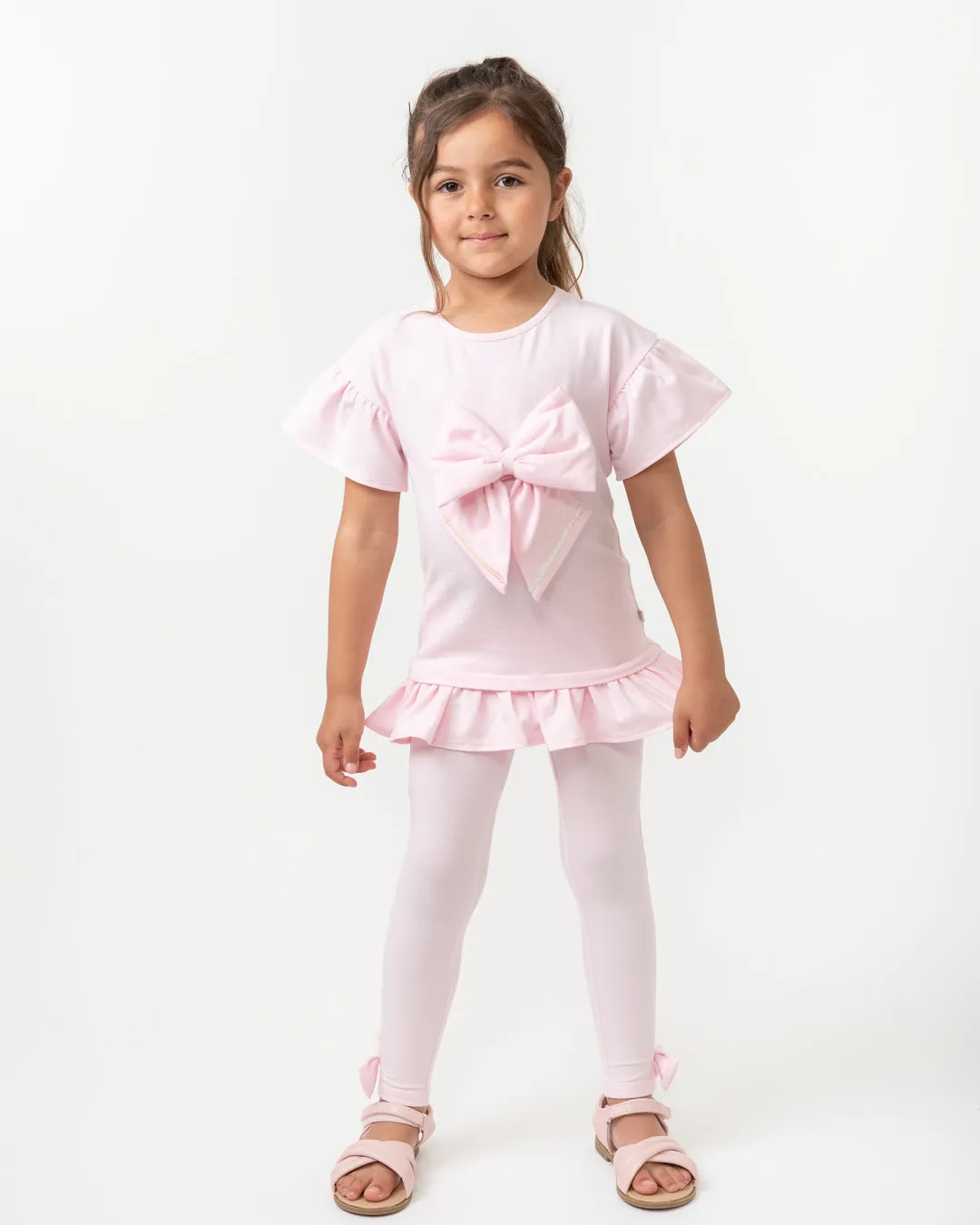 Caramelo Girls Pink Ruffle legging Set