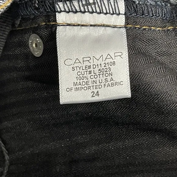 Carmar LF Women’s Size 24 Dark Blue Non-Stretch Denim Low Rise Baggy Jeans NWT