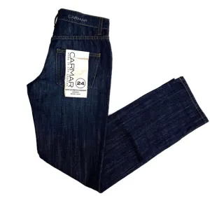 Carmar LF Women’s Size 24 Dark Blue Non-Stretch Denim Low Rise Baggy Jeans NWT