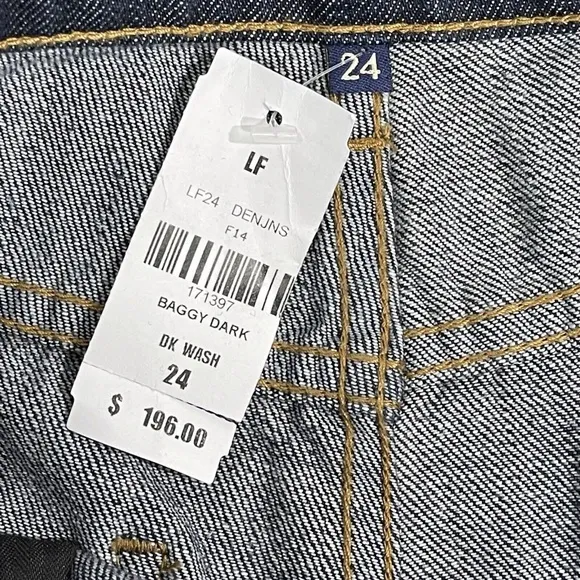 Carmar LF Women’s Size 24 Dark Blue Non-Stretch Denim Low Rise Baggy Jeans NWT