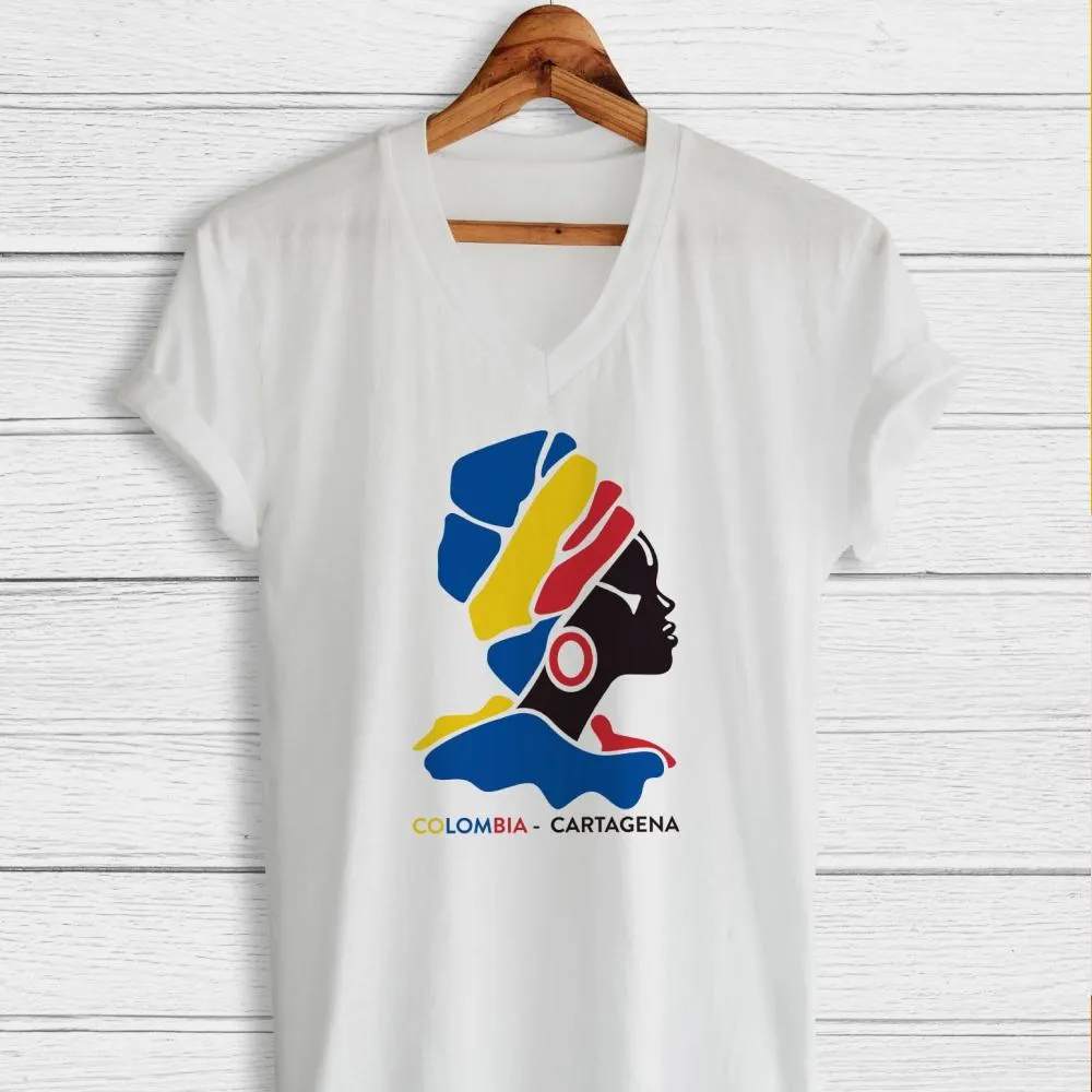 Cartagena Colombia - V-Neck T-shirt For Women