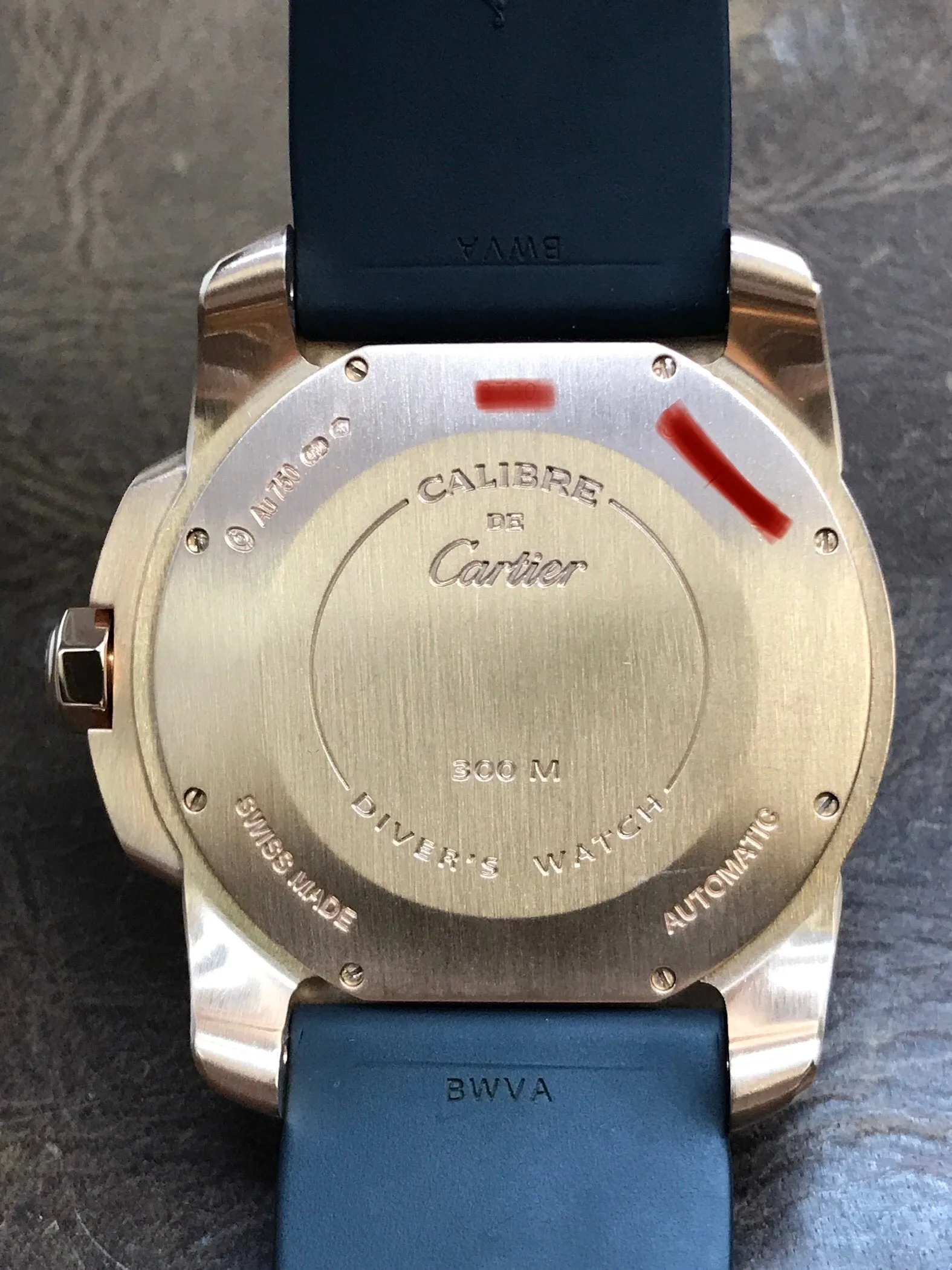 Cartier Calibre de Cartier Diver 18K Rose Gold W7100052 Black Dial Automatic Men's Watch
