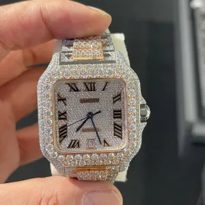 Cartier Santos Moissanite Diamond Watch | Moissanite watch | diamond watch | W 241