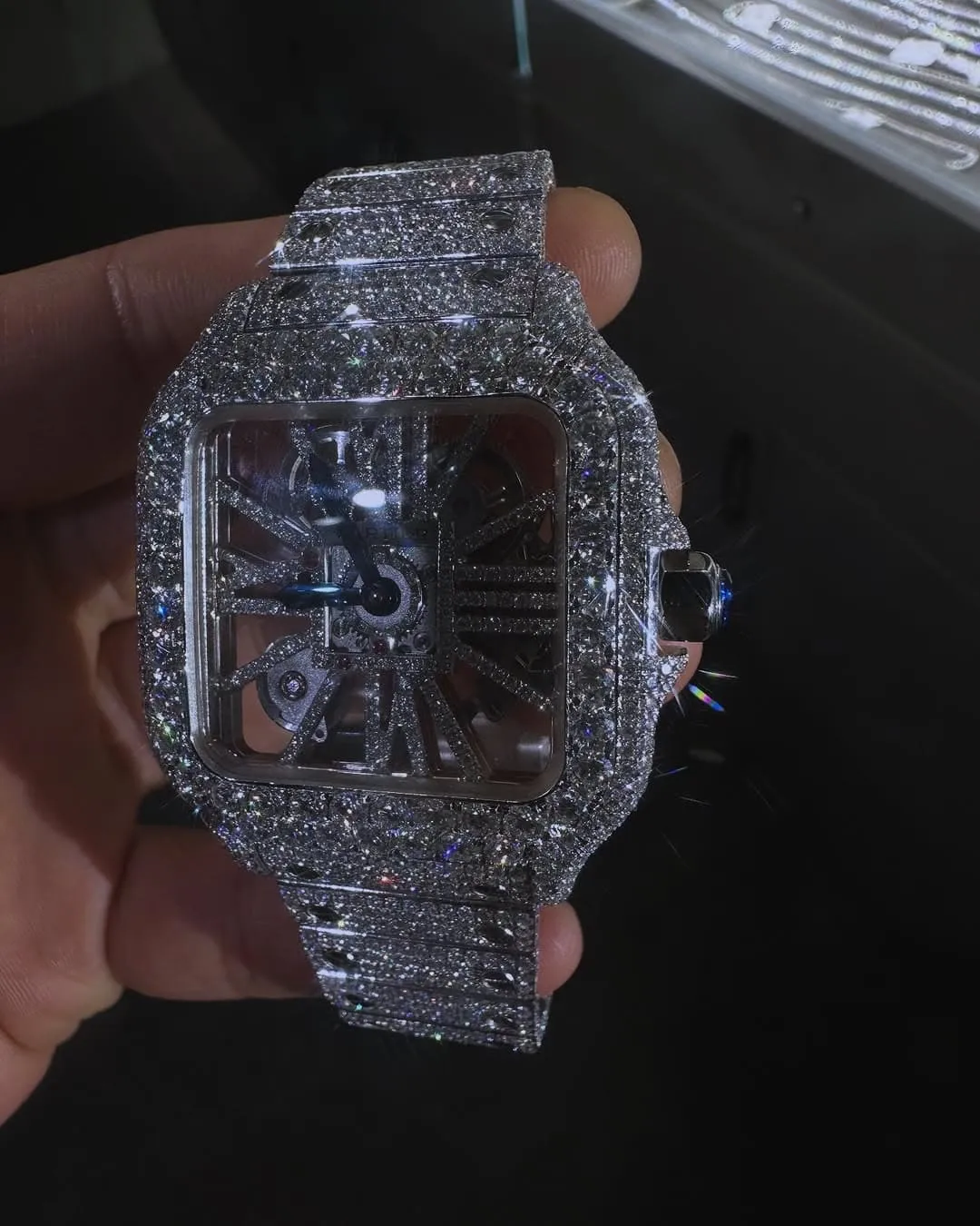 Cartier Santos Moissanite Diamond Watch | Moissanite watch | diamond watch | W 268