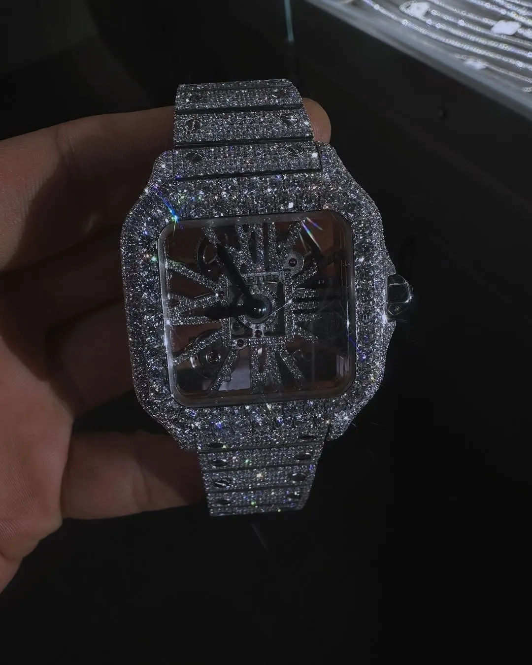 Cartier Santos Moissanite Diamond Watch | Moissanite watch | diamond watch | W 268