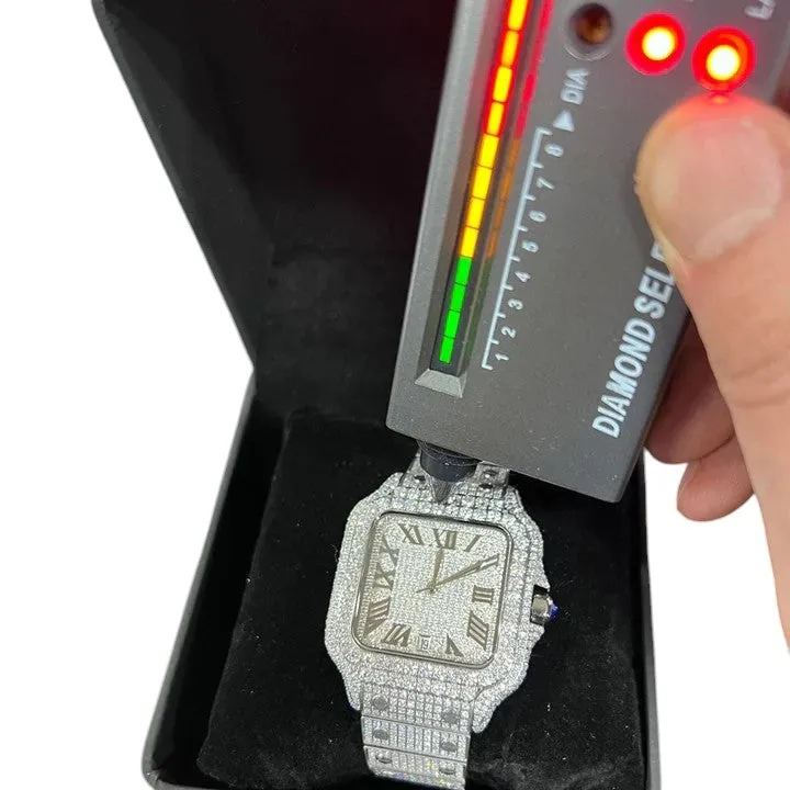 Cartier Santos Moissanite Diamond Watch | Moissanite watch | diamond watch | W 268