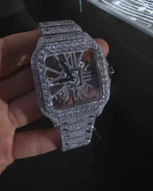 Cartier Santos Moissanite Diamond Watch | Moissanite watch | diamond watch | W 268