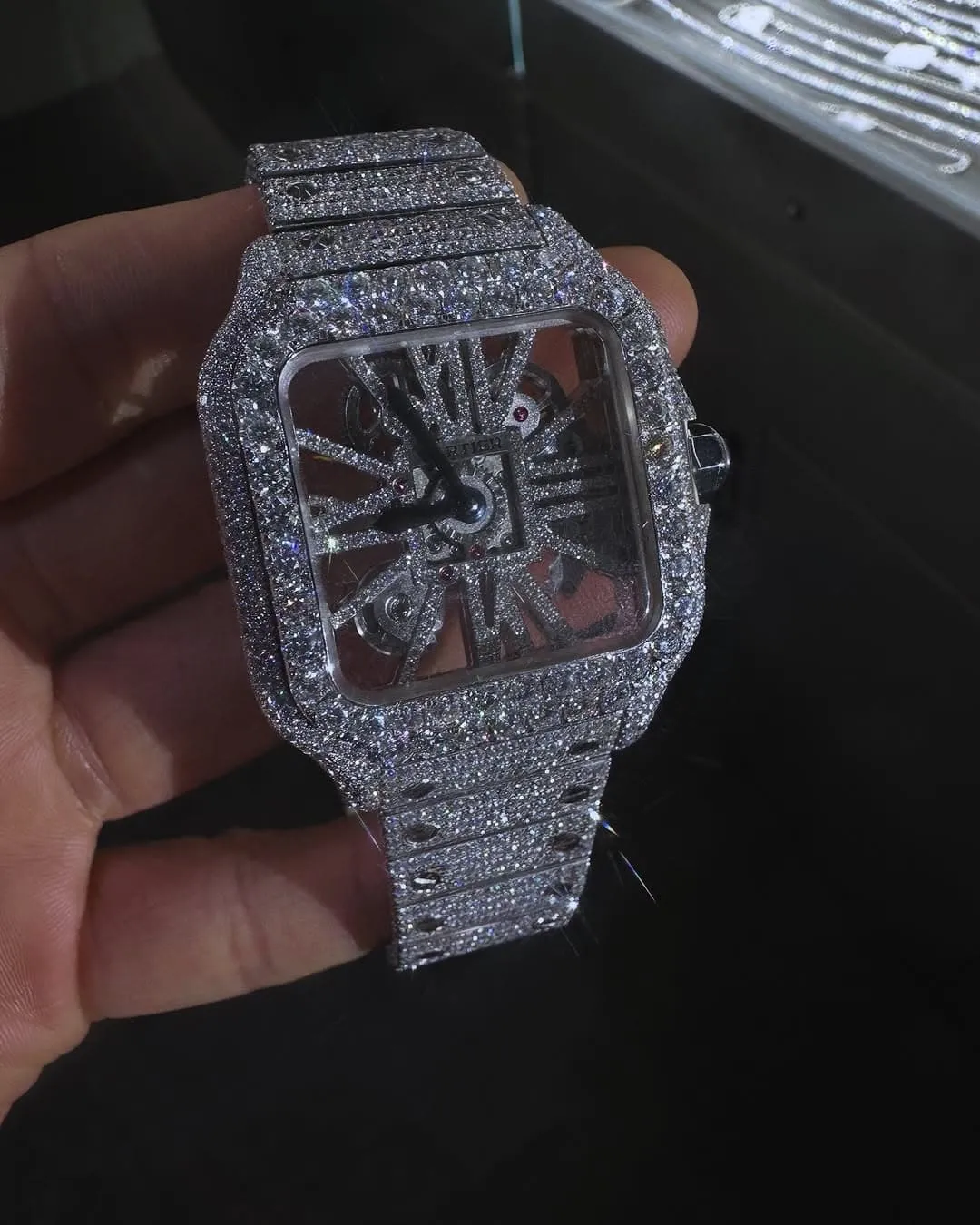 Cartier Santos Moissanite Diamond Watch | Moissanite watch | diamond watch | W 268