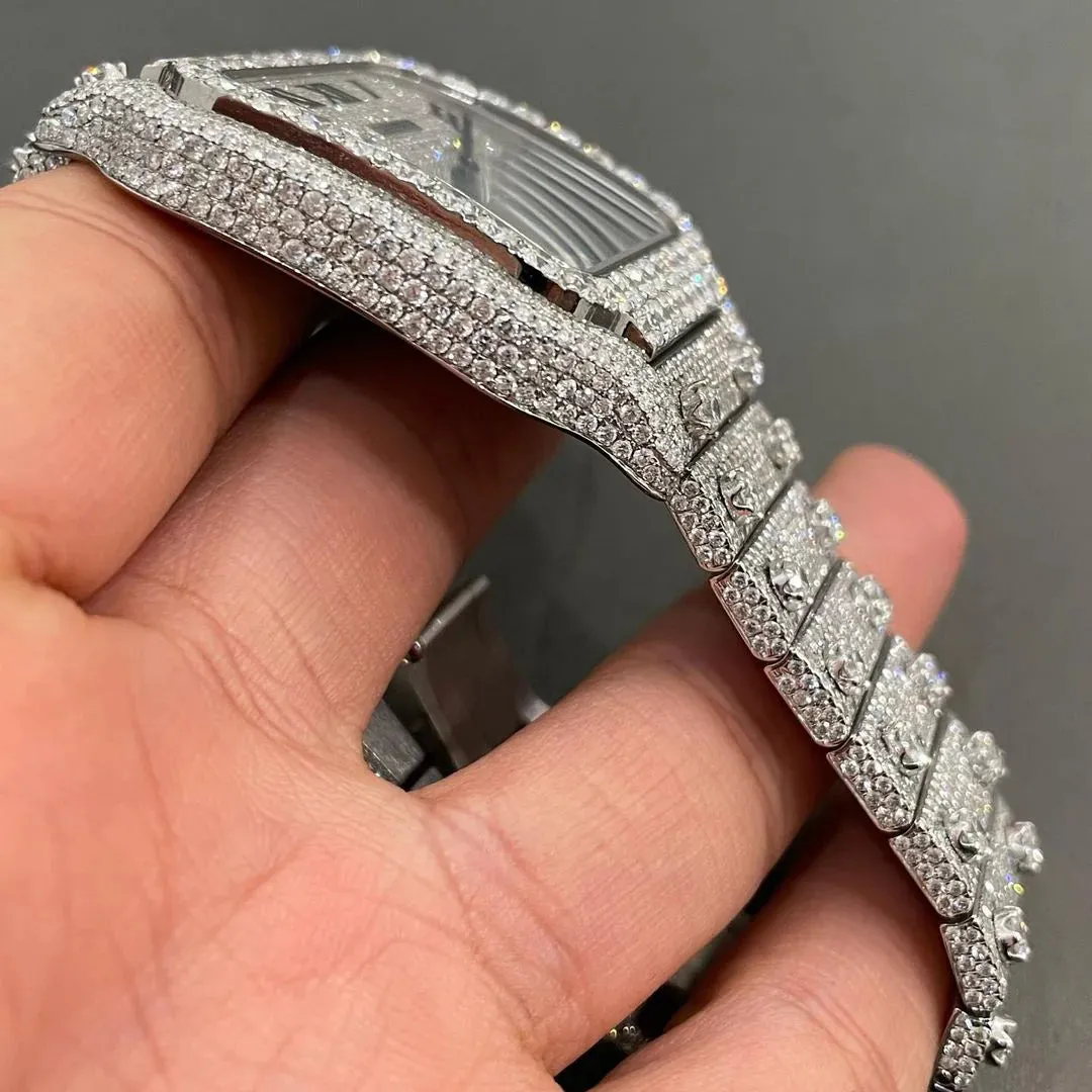 Cartier Santos Moissanite Diamond Watch | vvs moissanite watch W 100