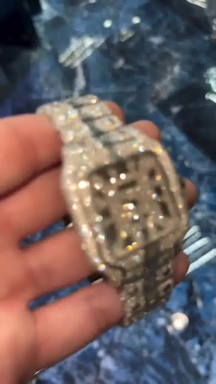 Cartier Santos Moissanite Diamond Watch | vvs moissanite watch W 191