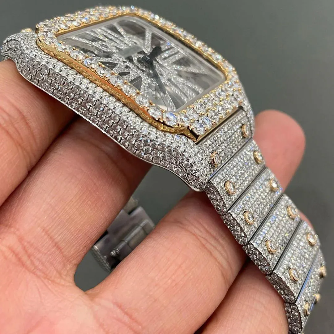 Cartier Santos Moissanite Diamond Watch | vvs moissanite watch W 90