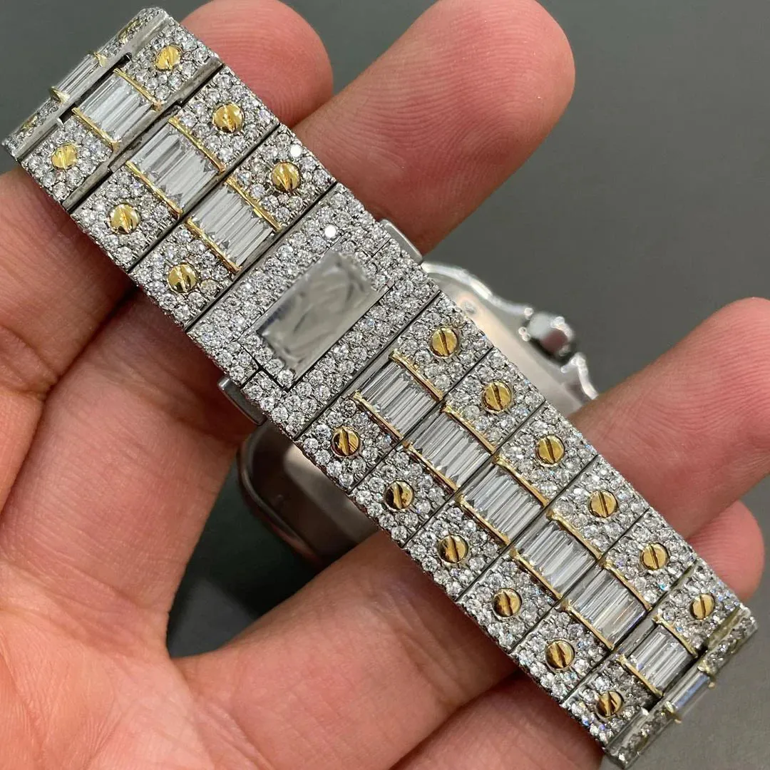 Cartier Santos Moissanite Diamond Watch | vvs moissanite watch W 95