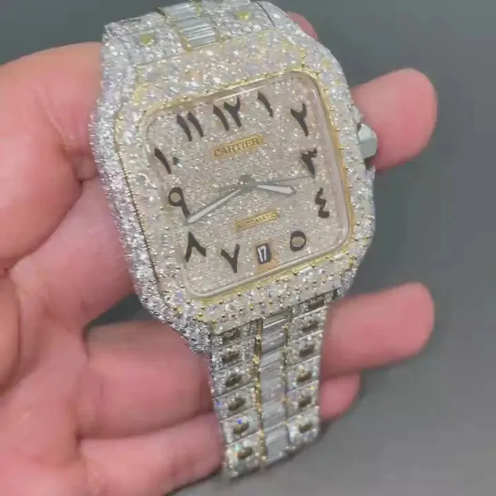 Cartier Santos Moissanite Diamond Watch | vvs moissanite watch W 95
