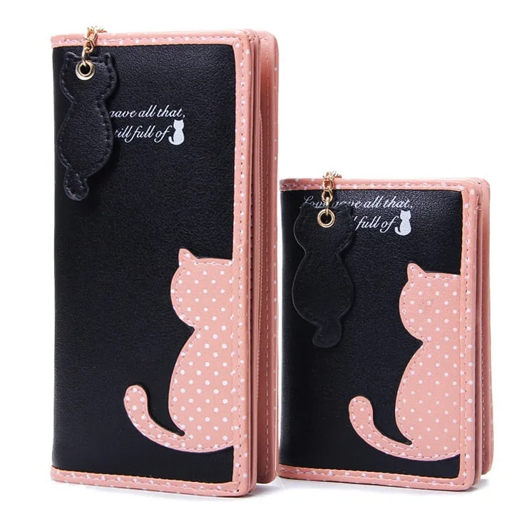 Cat Cut Out Coin Purse and Wallets