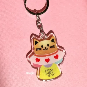Cat UFO Acrylic Keychain
