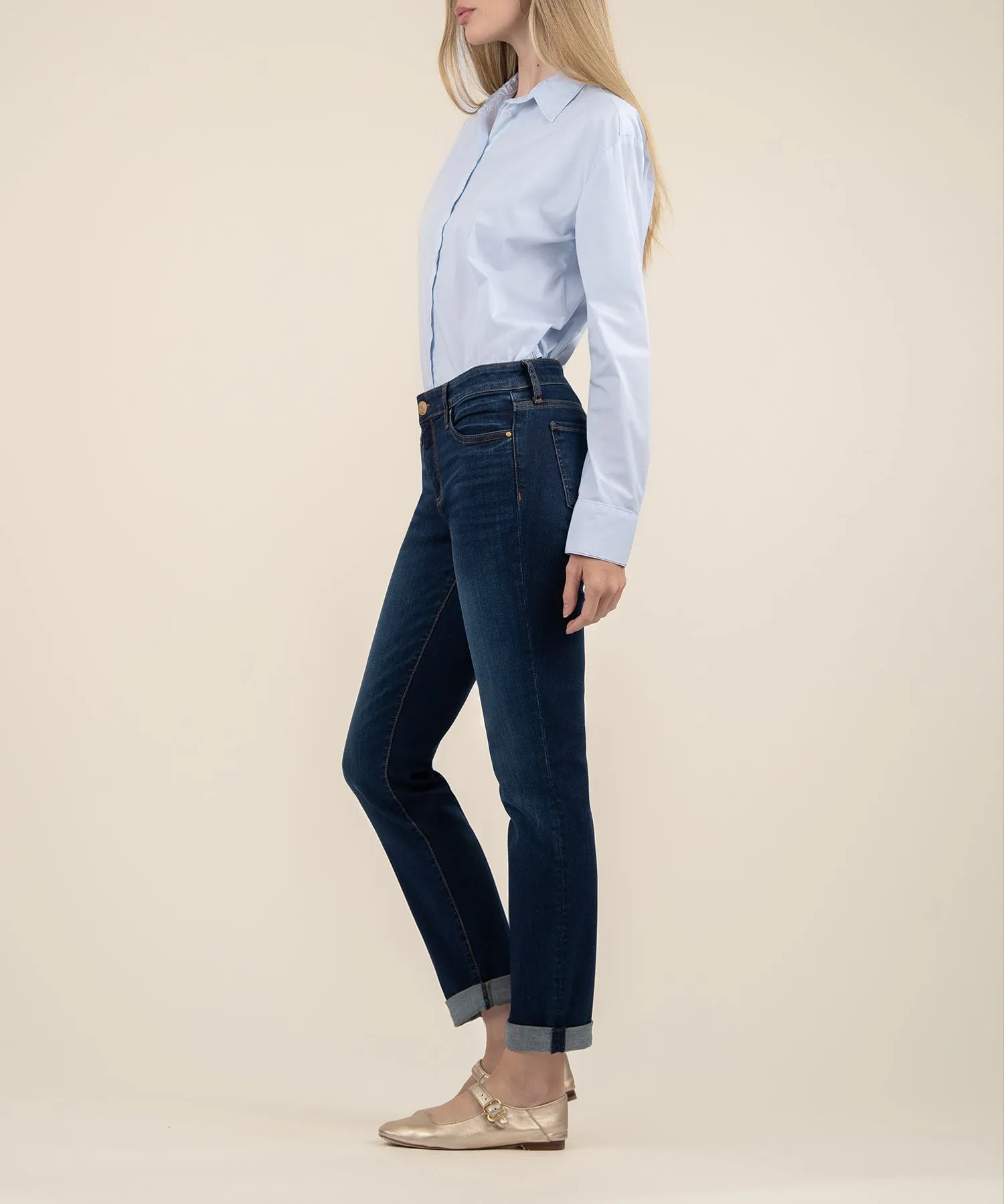 Catherine Mid Rise Boyfriend - Abelia Dark Stone Base