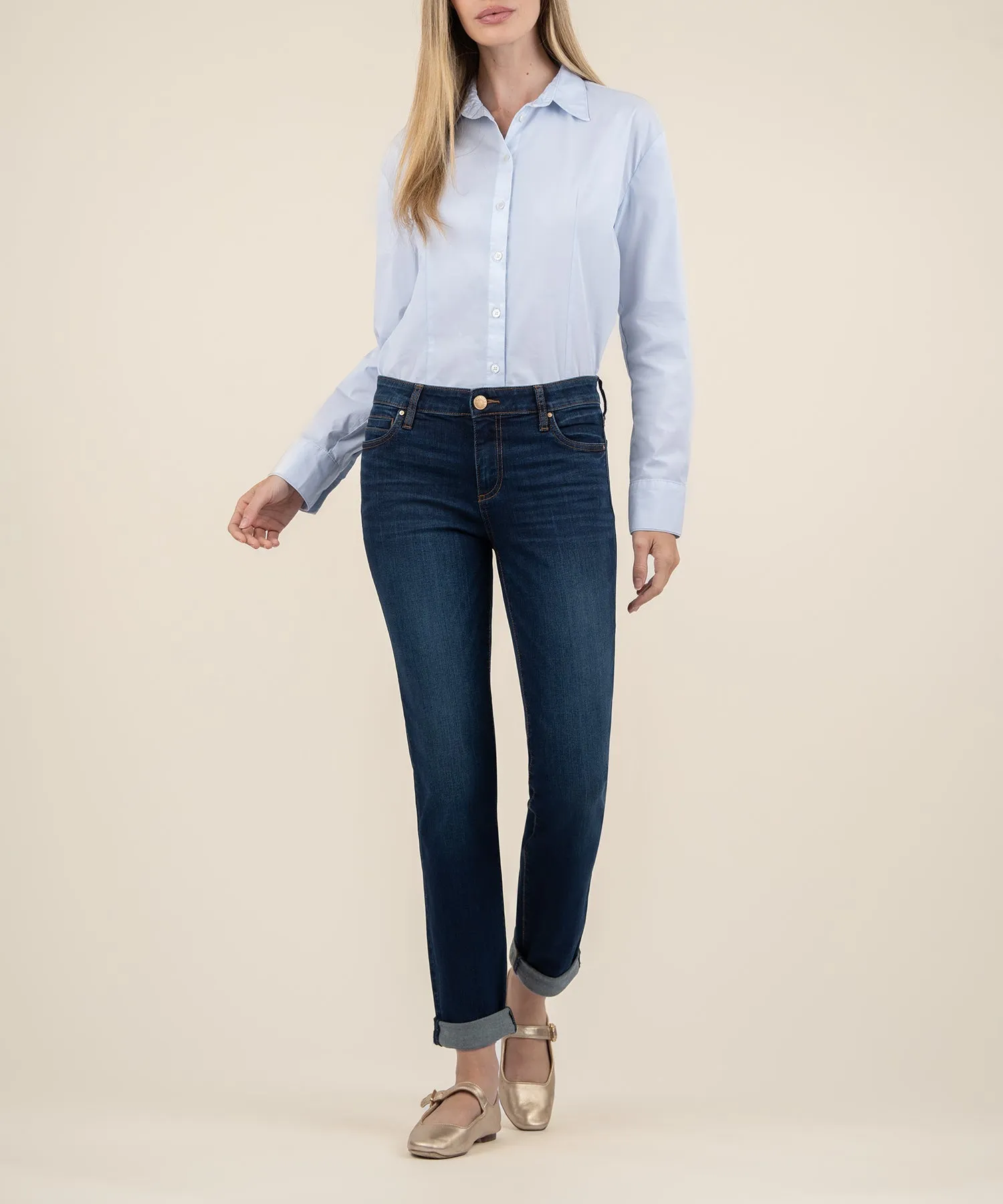 Catherine Mid Rise Boyfriend - Abelia Dark Stone Base