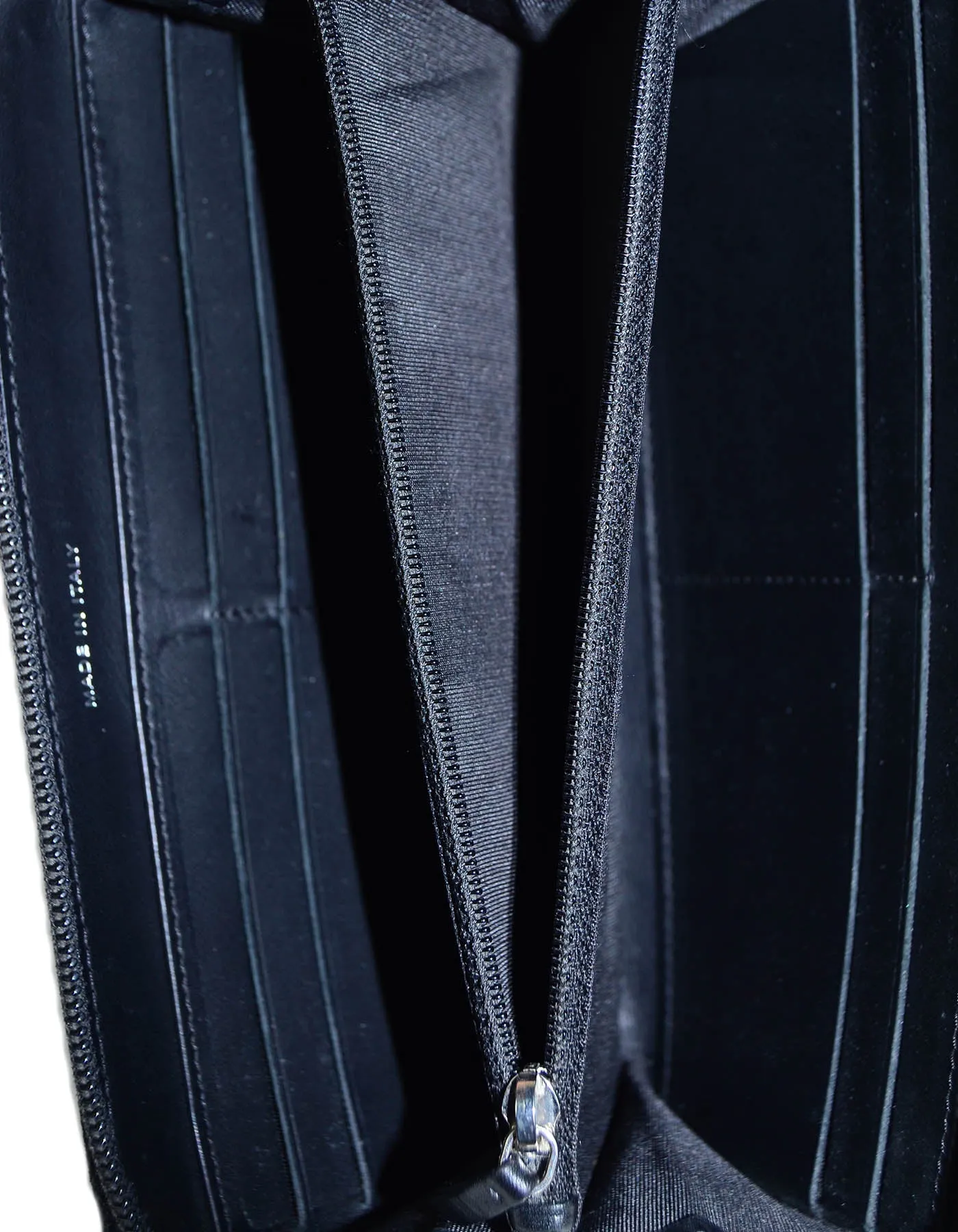 Chanel Black Caviar Leather CC Timeless Zip around Long Wallet