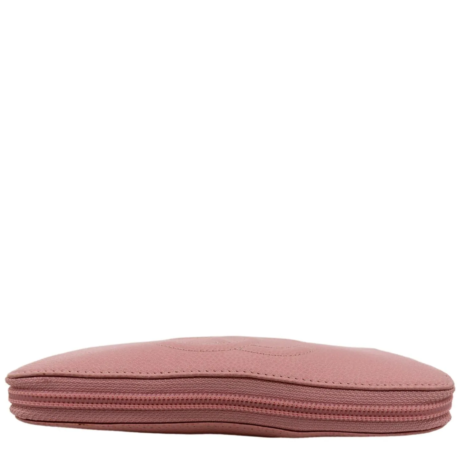 CHANEL CC Timeless Caviar Zip Around Wallet Pink