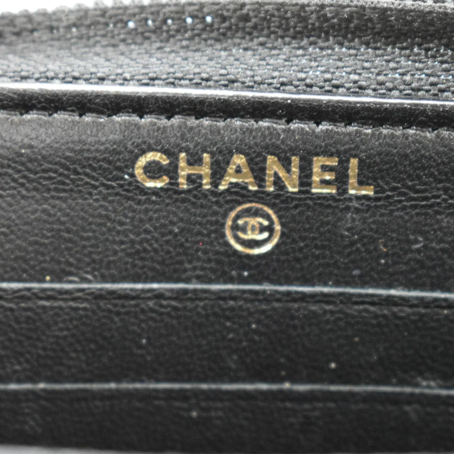 CHANEL Small Boy Lambskin Zip Around Wallet Black