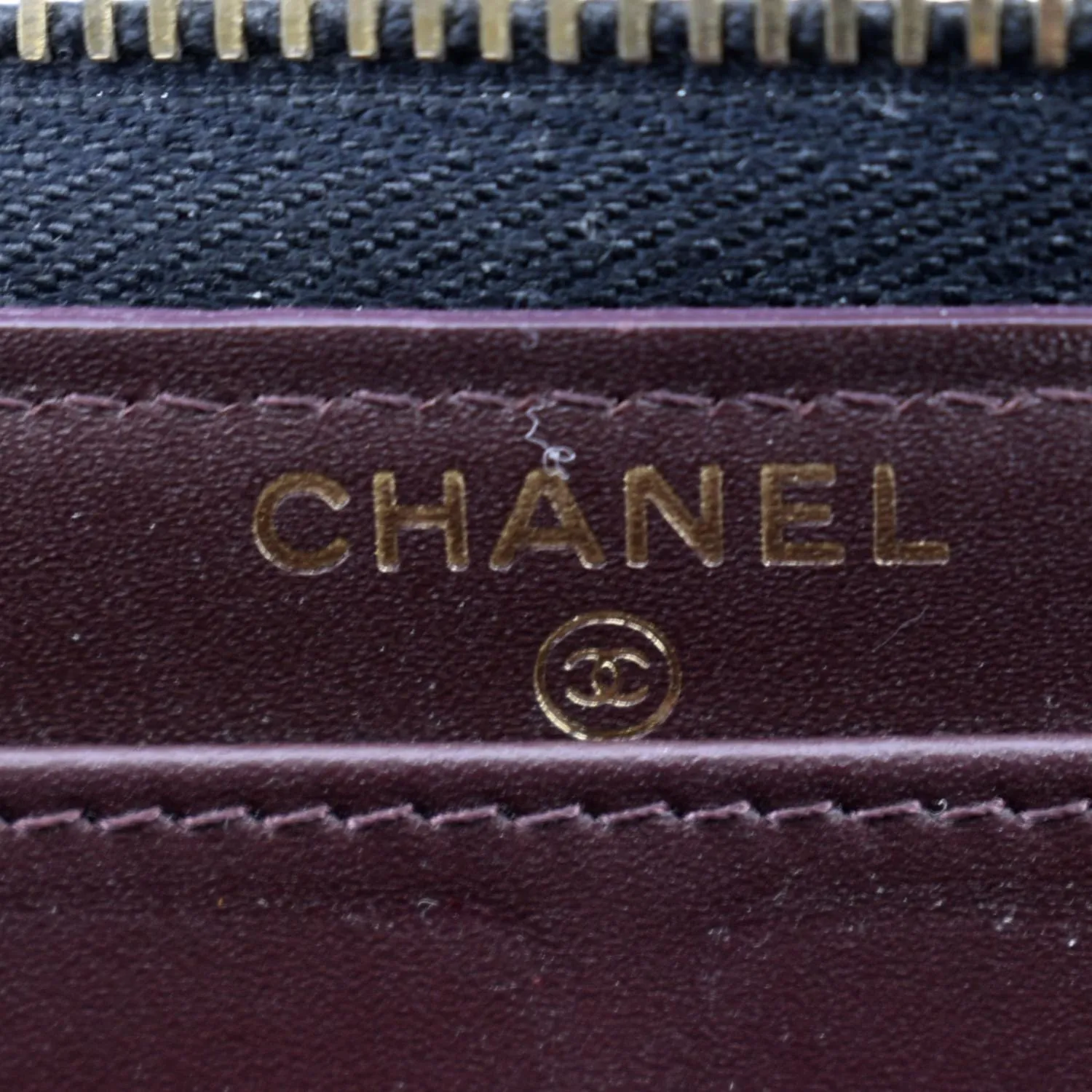 CHANEL Zip Around Quilted Caviar Leather Wallet Black