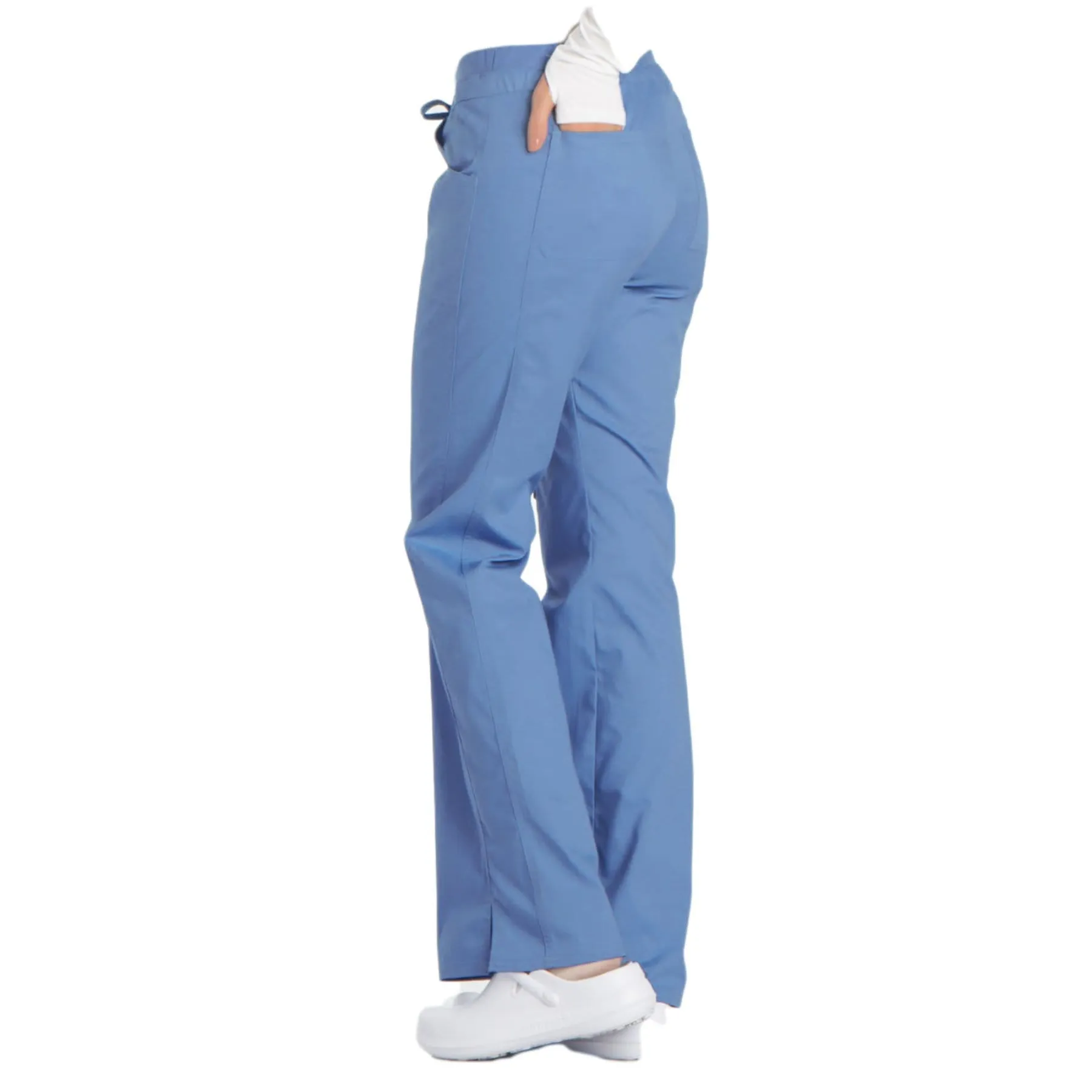 Cherokee Core Stretch 24001 Scrubs Pants Womens Low Rise Drawstring Cargo Ceil Blue