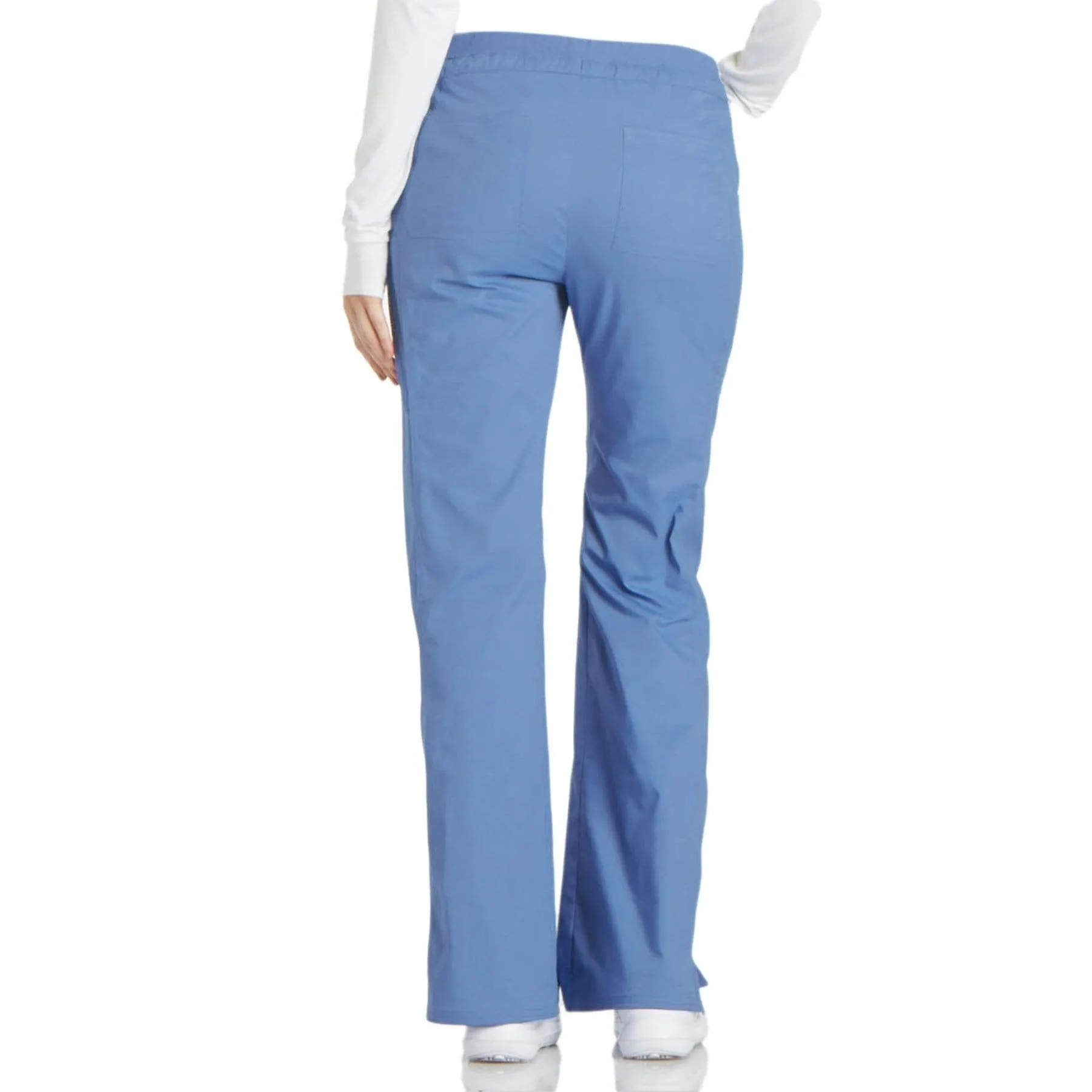 Cherokee Core Stretch 24001 Scrubs Pants Womens Low Rise Drawstring Cargo Ceil Blue
