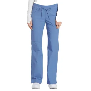 Cherokee Core Stretch 24001 Scrubs Pants Womens Low Rise Drawstring Cargo Ceil Blue