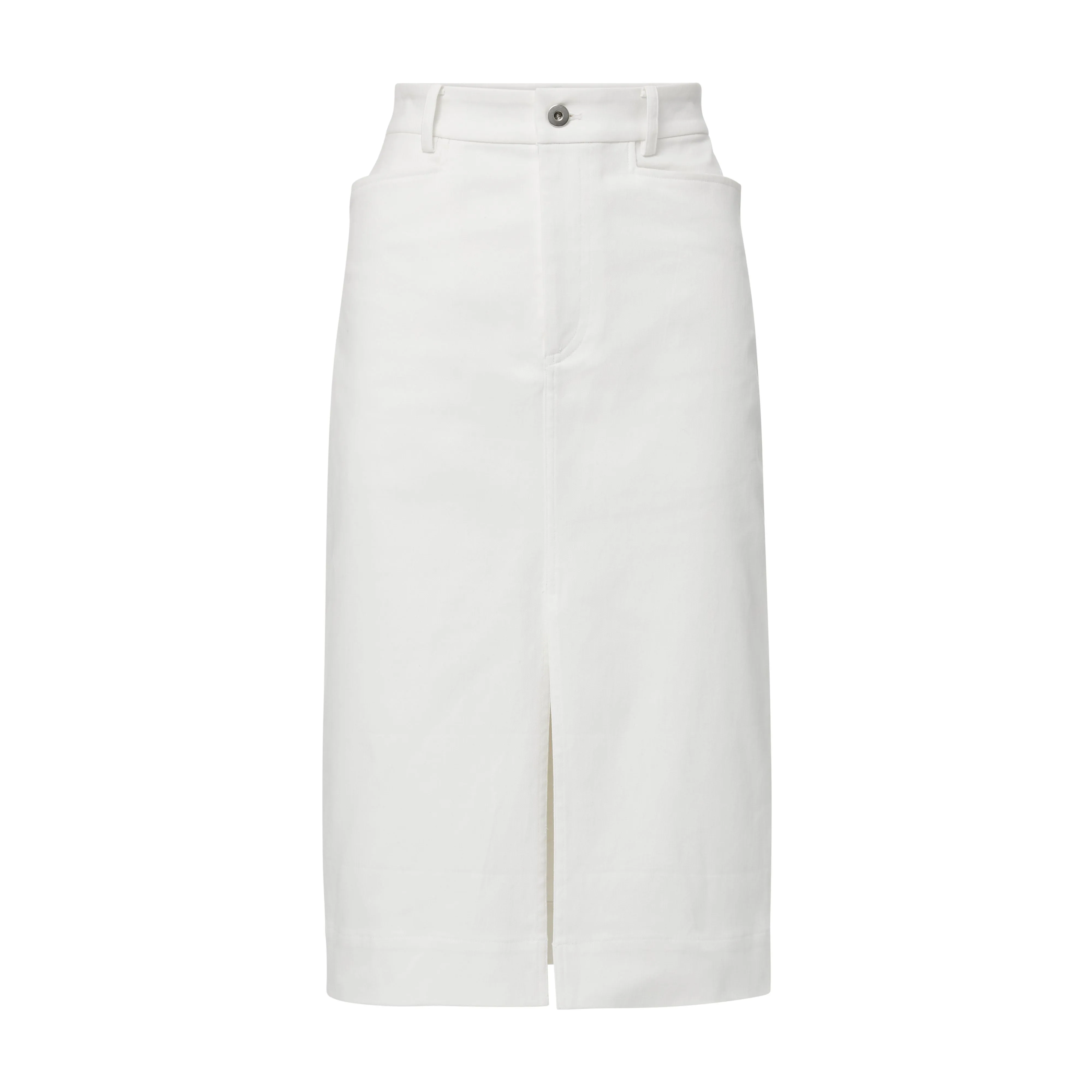 Chevron Denim Midi Skirt