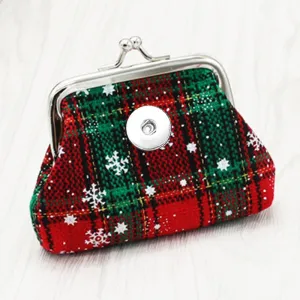 Christmas 18MM Snap Buttons Jewelry Coin Purses Small Wallets Pouch Money