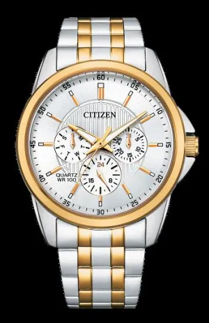 Citizen-Quartz Silver-Dial Two-tone Men's-Watch